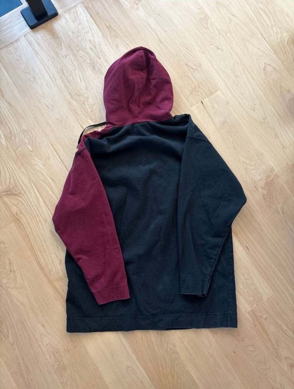 Vintage Adidas Split Color Trefoil Hoodie Size M - Picture 2 of 3